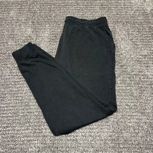 Nike Mens Jogger Sweatpants Size L Black Ribbed Athletic Lounge Pants